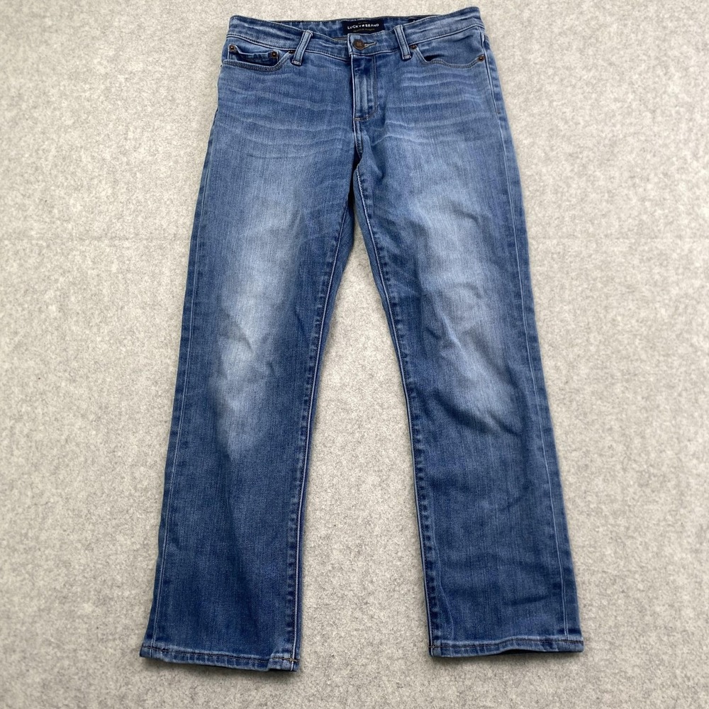 Lucky Brand Sweet Crop Jeans Womens 4/27 (28x25) Blue Stretch Med Wash